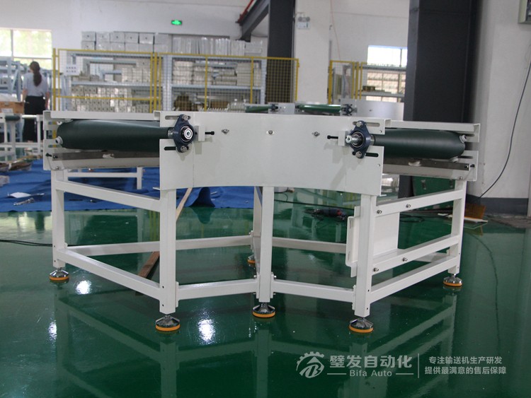 PU墨綠皮帶碳鋼烤漆結構90度轉彎機 PU墨綠皮帶碳鋼烤漆結構90度轉彎機