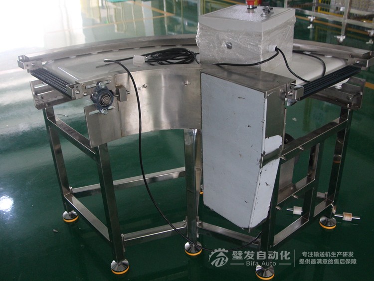 整機不銹鋼白色食品級皮帶90度轉彎機