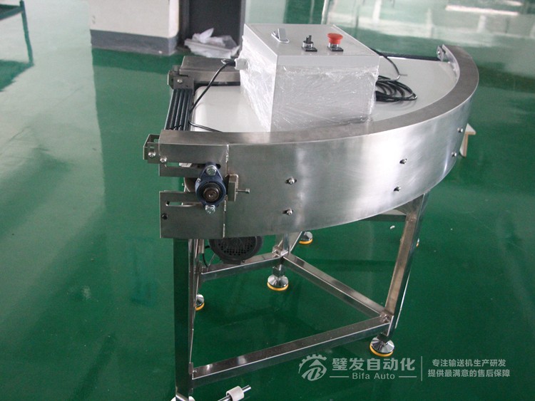 整機不銹鋼白色食品級皮帶90度轉彎機